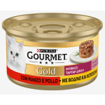 GOURMET GOLD DUETTI INTRECCI MANZO POLLO GR 85