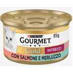 GOURMET GOLD DUETTI INTRECCI SALMONE MERLUZZO GR 85