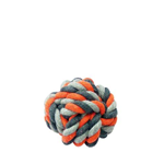 LEOPET PALLA INTRECCIATA IN CORDA  GRIGIO/ARANCIONE DIAM. 8 cm