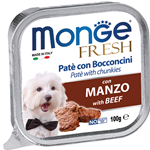 MONGE DOG VASCHETTA FRESH MANZO GR 100
