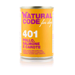 NATURAL CODE DOG 401 POLLO SALMONE CAROTE GR 400