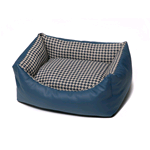 LEOPET CUCCIA RODI SFOD ECOPELLE/TESSUTO PIED DE POULE 60X70 BLU
