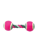 LEOPET PALLE DA TENNIS CON CORDA IN COTONE GRIGIO/FUXIA 18 cm