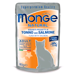 MONGE CAT BUSTA NATURAL TONNO SALMONE GR 80