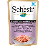 SCHESIR CAT BUSTA CF 12 SOFT TONNO POLLO PROSCIUTTO GR 85
