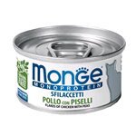 MONGE CAT LATTINA SFILACETTI MONOPROTEICO POLLO E PISELLI GR 80
