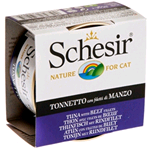 SCHESIR CAT LATTINA 7141 TONNETTO FILETTI MANZO GELATINA NATURALE GR 85