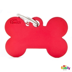 MY FAMILY TARGHETTA MEDAGLIA BIG BONE ALUMINUM RED