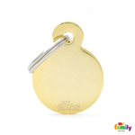 MY FAMILY TARGHETTA MEDAGLIA SMALL ROUND GOLDEN BRASS