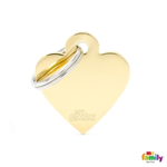 MY FAMILY TARGHETTA MEDAGLIA SMALL HEART GOLDEN BRASS