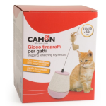 CAMON AC124 Tiragraffi Tumbler, base oscillante, corda juta c/gioco, 15x15x18(h)cm