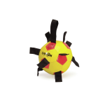 CAMON AD0535 PALLA da Calcio x Cani, in PU Leather -  Misura 5 - con prese in poliestere,  Giallo/Rosso - 4p