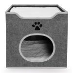 CAMON CG010/A Cuccia CUBO per Gatti, feltro ( poliestere), Cuscini rimuovibili,  40x40x36cm