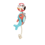 CAMON AH4155 GIOCO cane, pesce in peluche c/corda  e squeaker. Approx. lunghezza 24cm,  4p