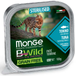 MONGE CAT BWILD VAS STERILIZED TONNO GR 100
