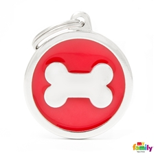My Family Targhetta Medaglia Red Big Circle Bone