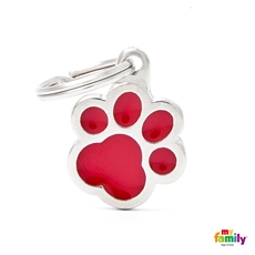 My Family Targhetta Medaglia Red Pawprint