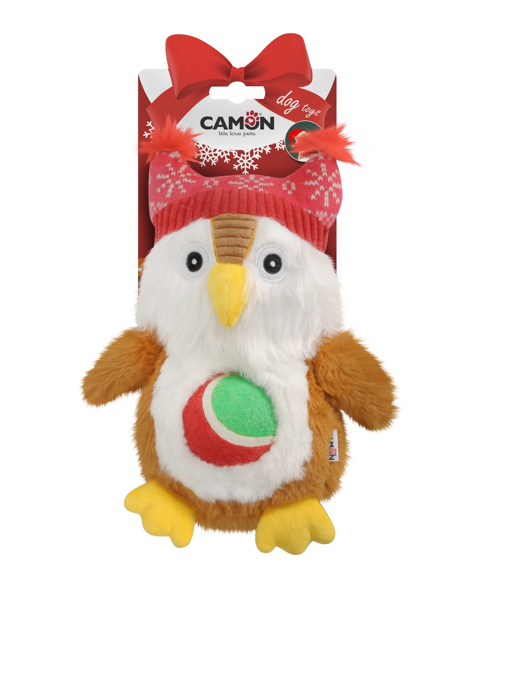 Camon Ah9365 Gioco Cane - Gufo Con Palla Da Tennis, Approx.27cm - 2p
