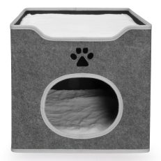 Camon Cg010/a Cuccia Cubo Per Gatti, Feltro ( Poliestere), Cuscini Rimuovibili,  40x40x36cm