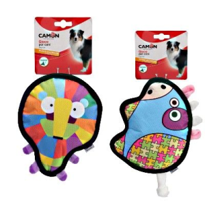 Camon Ah008 Gioco Cane -  Leone/mucca/pappagallo/ippopotamo ( Poliestere), C/squeaker, Approx.21cm -  4p