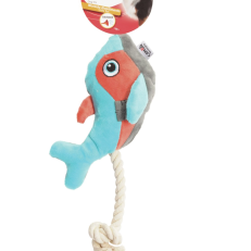 Camon Ah4155 Gioco Cane, Pesce In Peluche C/corda  E Squeaker. Approx. Lunghezza 24cm,  4p