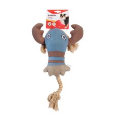 Camon Ah420 Gioco Cane In Poliestere, Granchio+ Squalo Con Corda, Approx.40cm, Frusciante, C/squeaker, 4p
