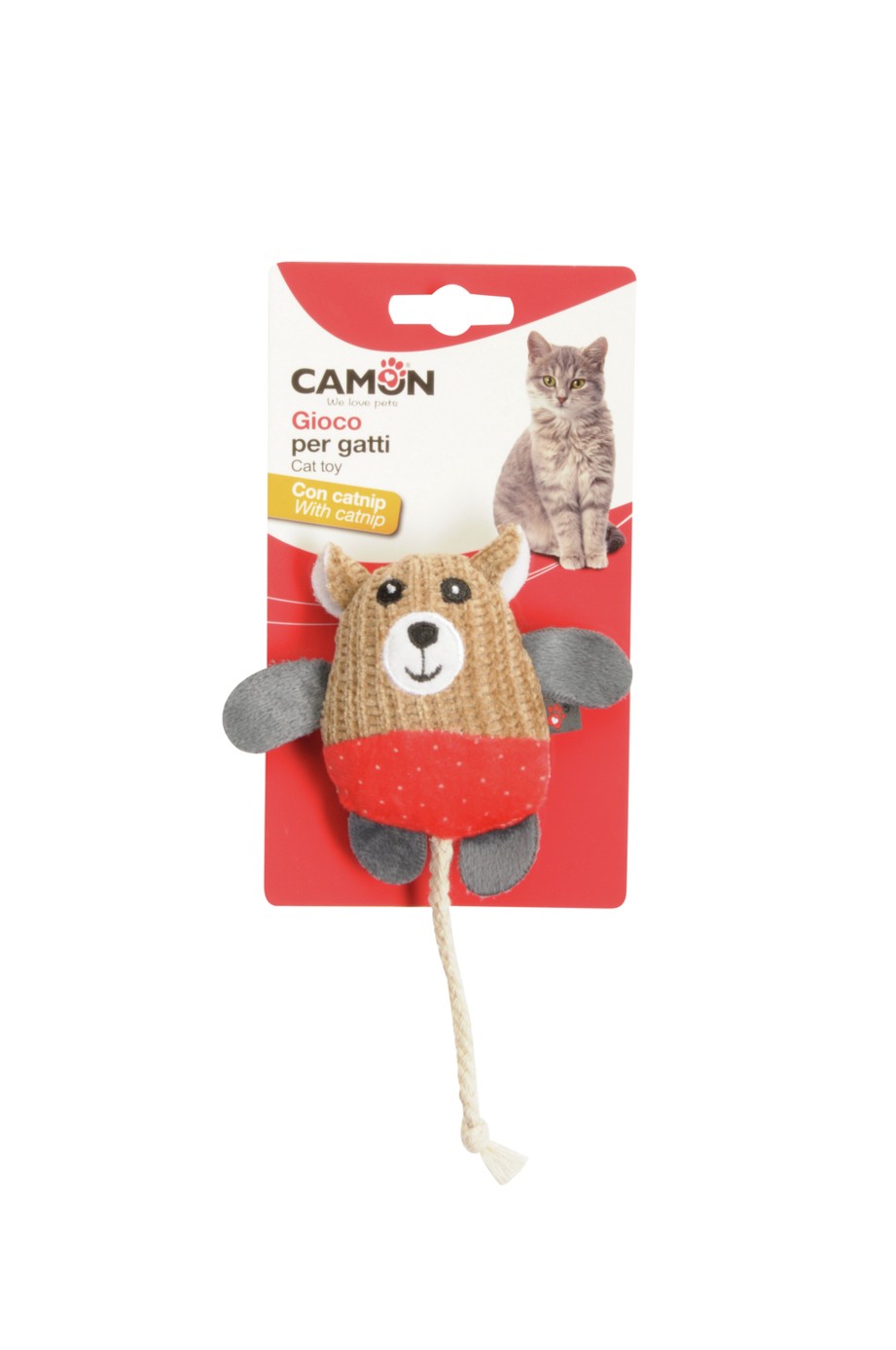 Camon Ag129 Gioco Gatto In Poliestere C/catnip, 3 Soggetti, Topini, Approx. 10cm