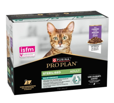 Proplan Cat Umido Busta Multipack Sterilised Anatra 10x85 Gr