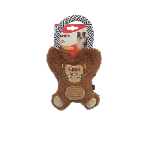 Camon Ah4172 Gioco Cane In Poliestere Tre Soggetti, Gorilla C/squeaker, Approx. 20cm - - immagine 3