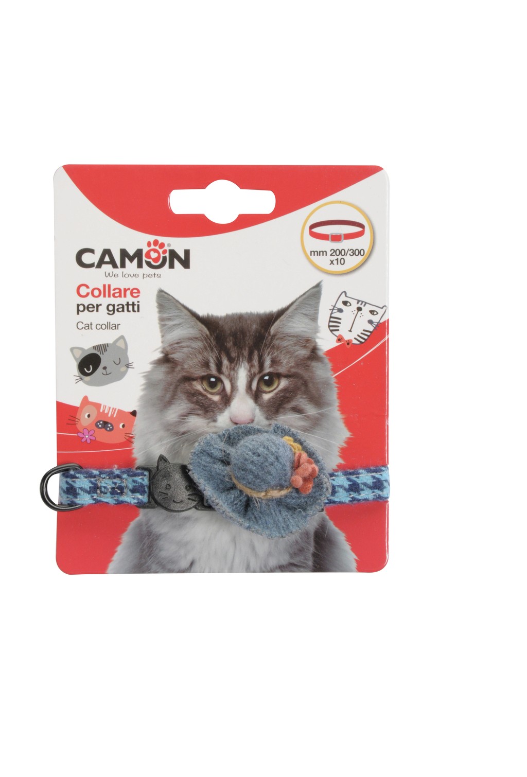 Camon Coll. Gatto C/ Decorazione, Poliestere, 10mm X 200/300mm, Variante (3 Fantasie) -12p