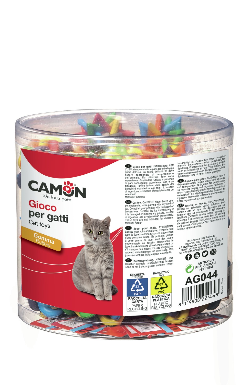 Camon Ag044 Gioco Gatto Gomma Intrecc.*24p