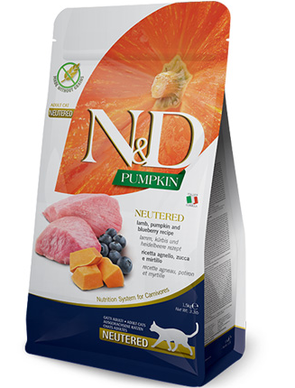 Farmina N&d Cat Secco Pumpkin Neutered Agnello Zucca Mirtillo