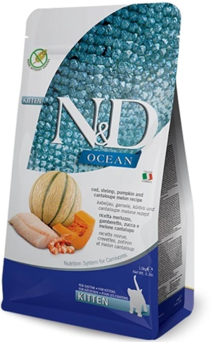 Farmina N&d Cat Secco Kitten Ocean Pumpkin Cantalupo Gamberetti Kg 1,5