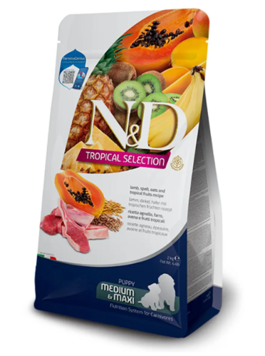 Farmina N&d Dog Secco Tropical Puppy Med/maxi Agnello Kg 10