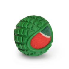 Camon Ah9400 Gioco Cane, Palla Tennis Ricoperta In Gomma(colori Natalizi), C/squeaker, 6cm -