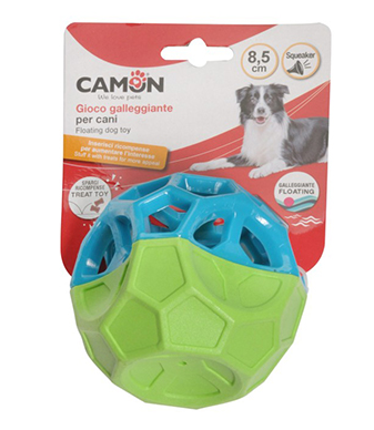 Camon Ad085 Gioco Cane, Palla Cubo Geometrica In Tpr, Galleggiante, C/squeaker, 8,5cm