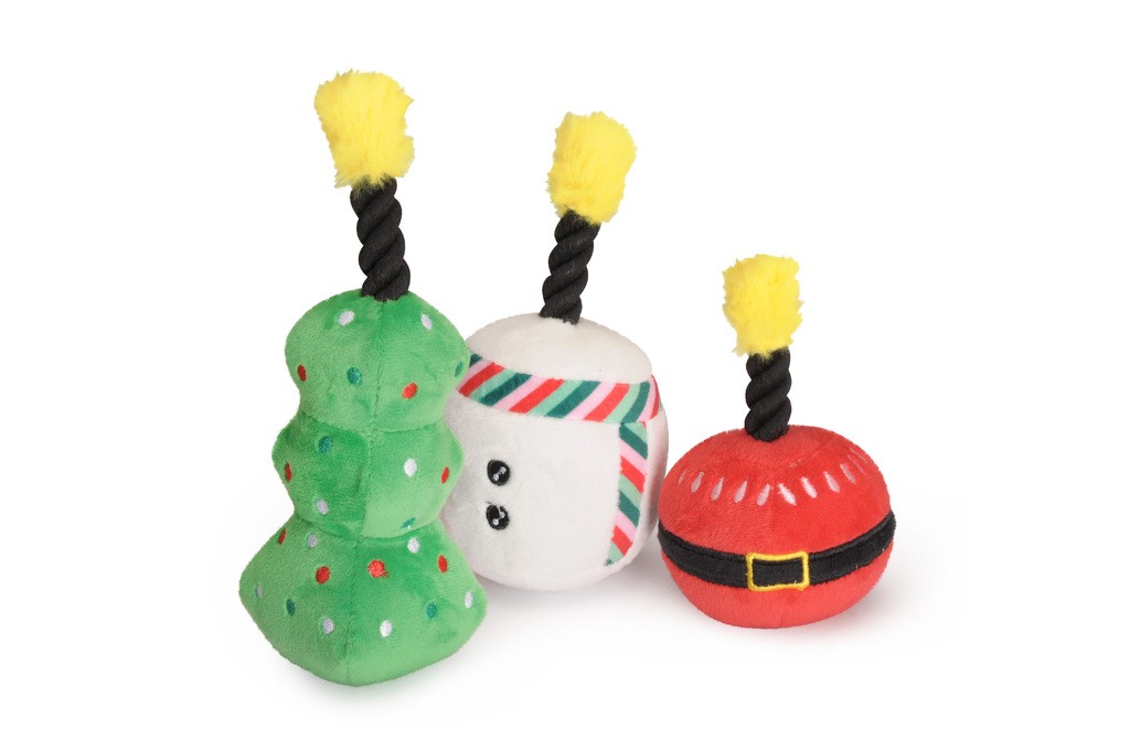 Camon Ah9387 Gio.cane, Candele Natalizie(3 Sog.) In Polies