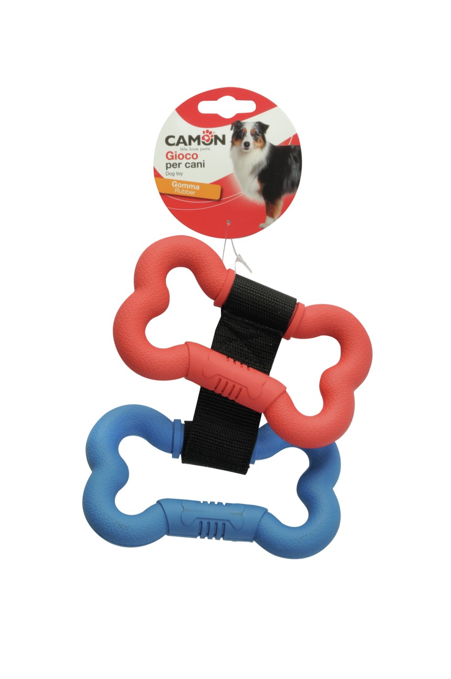 Camon Ad0764 Gioco Cane Doppio Osso In Gomma, Approx. 26cm