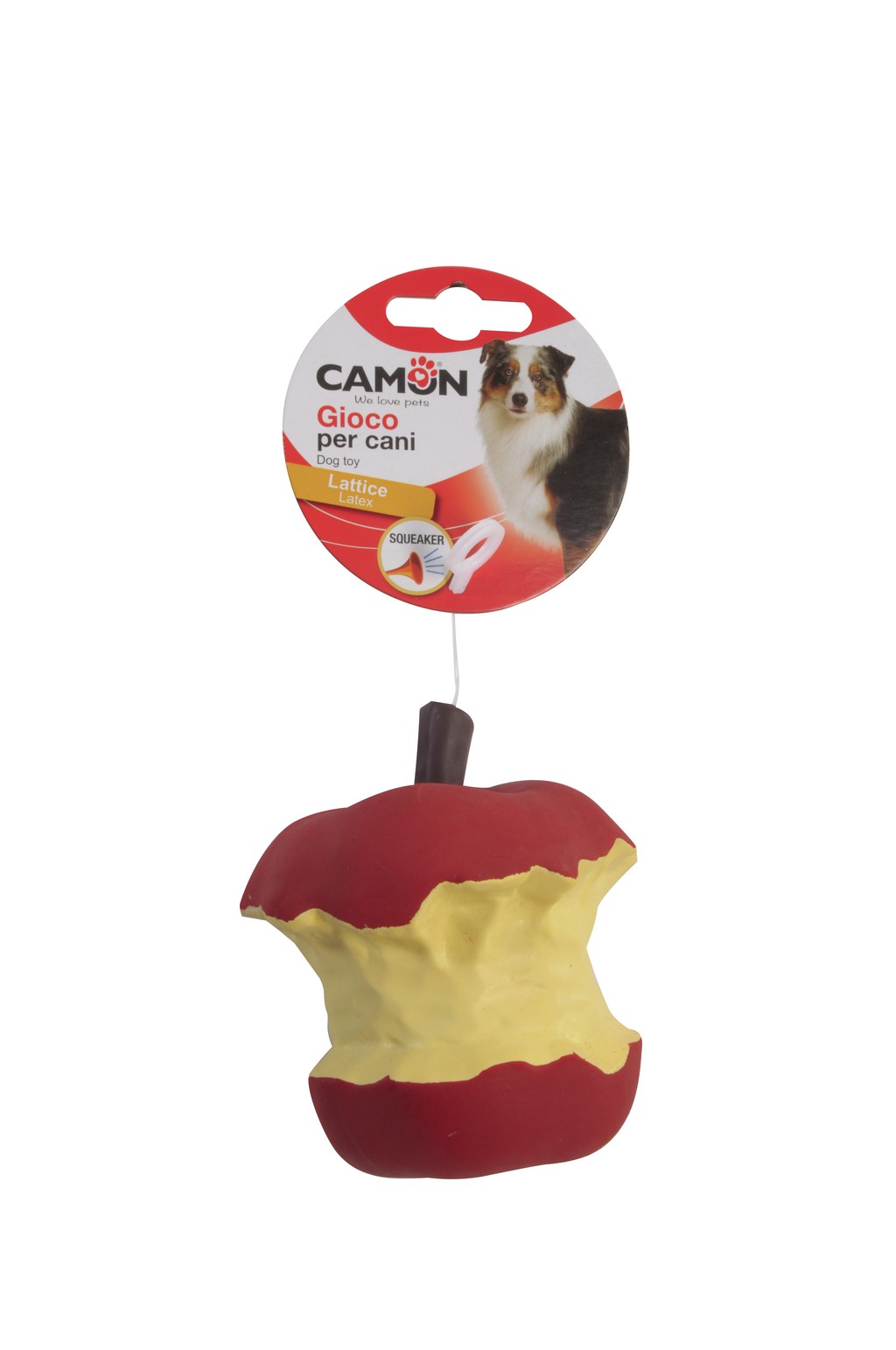 Camon Ah217/b Gioco Cane - Latex - Mela Rossa C/squeaker 8x8x10 Cm