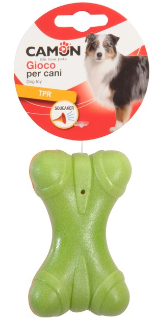 Camon Ad0513 Gioco Cane Osso In Tpr C/squeaker, Approx. 10cm -