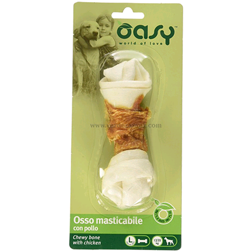 Oasy Snack Dog Osso Masticabile Con Pollo Tg L Gr 67 - immagine 3