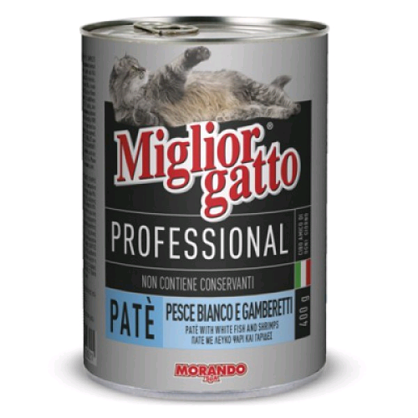 Morando Cat Pate' Pesce Bianco Gamberetti Gr 400
