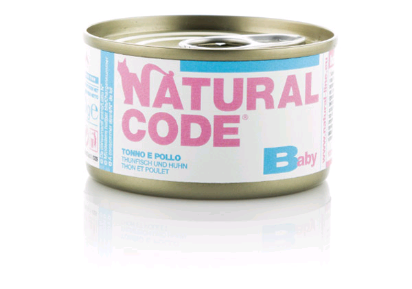 Natural Code Cat Umido Lattina Baby Tonno Pollo Vitamine Gr 85