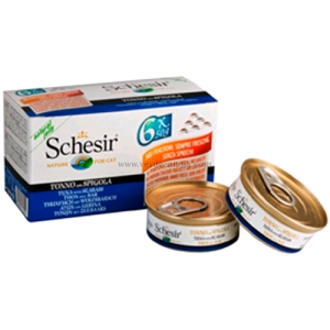 Schesir Cat Umido Multipack Tonno E Spigola 6x 50 Gr