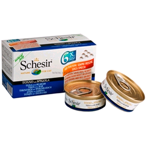 Schesir Cat Umido Multipack Tonno E Spigola 6x 50 Gr
