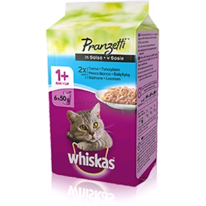 Whiskas Pranzetti Salsa 1+ Salmone-tonno 6 X Gr 50