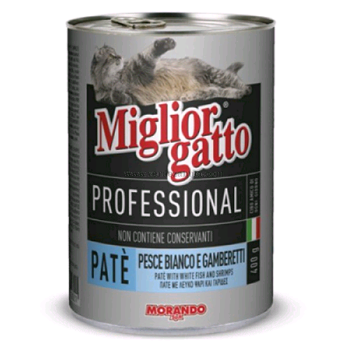Morando Cat Pate' Pesce Bianco Gamberetti Gr 400 - immagine 3