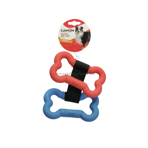 Camon Ad0764 Gioco Cane Doppio Osso In Gomma, Approx. 26cm - immagine 3