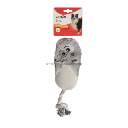 Camon Ah051 Gioco Cane In Poliestere C/corda E Squeaker, Pantofola, Approx. 30cm - - immagine 3
