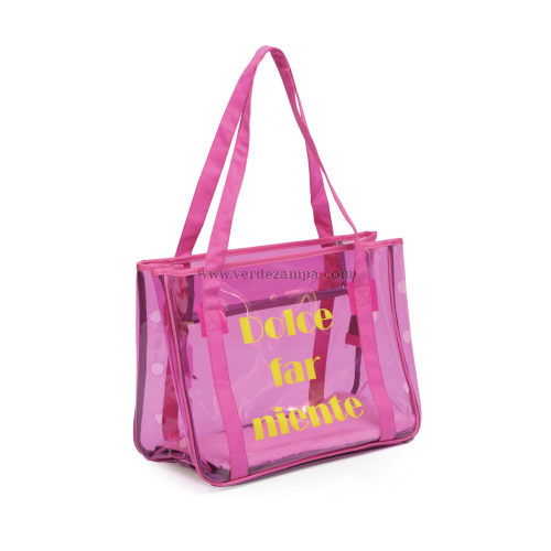 Camon Ca679 Borsa Trasportino Trasparente In Pvc - Viola 42x20x30(h)cm - immagine 3
